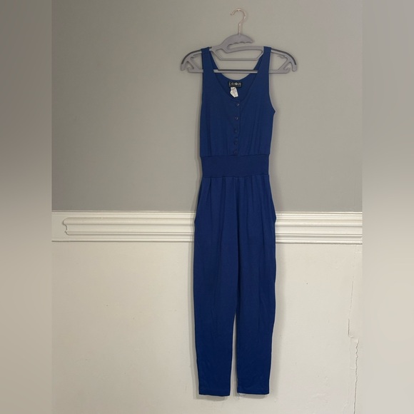 Blue Sleeveless Jumpsuit - Picture 1 of 2